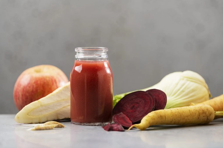 Karaf met blushing boost sap van happyjuicy