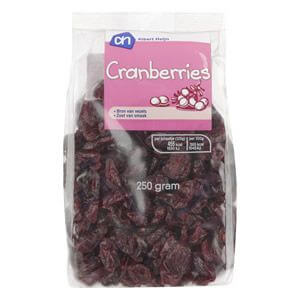 cranberries in plastic zakje