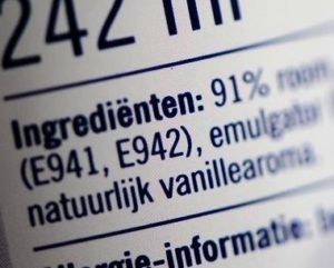 etiket van een voedingsproduct uitgelicht 