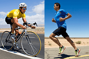 fietsen en hardlopen
