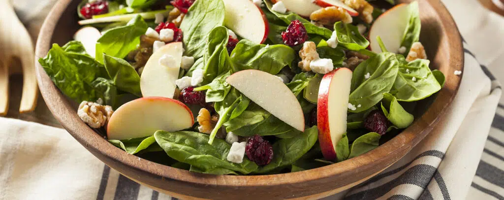 Appel Walnoot Spinazie Salade Met Kaas En Veenbessen