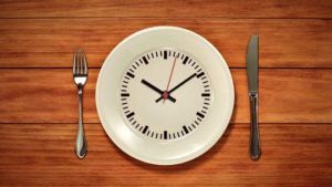 intermittent fasting klok op eetbord