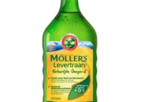 fles levertraan van het met merk Mollers