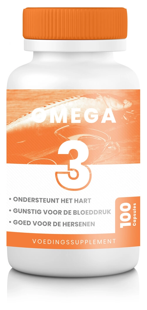 omega 3 supplement met 100 capsules in oranje potje