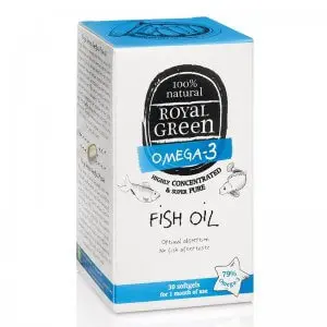 visolie omega 3-vetzuren verpakking van het merk Royal Green 