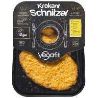 krokante schnitzel van vegafit in product verpakking